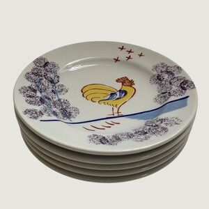 VTG Mayer China Chownings Tavern Williamsburg Rooster Bread Butter Plates Set 7"
